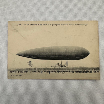 Vintage Zeppelin Airship Dirigible Postcard Post Card French Le Clement Bayard
