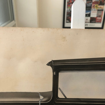 Antique Automobile Car Illustration Art Signed and Dated 1929