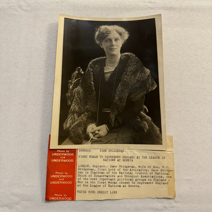 First Woman to Represent England at The League of Nations Press Photo Photograph