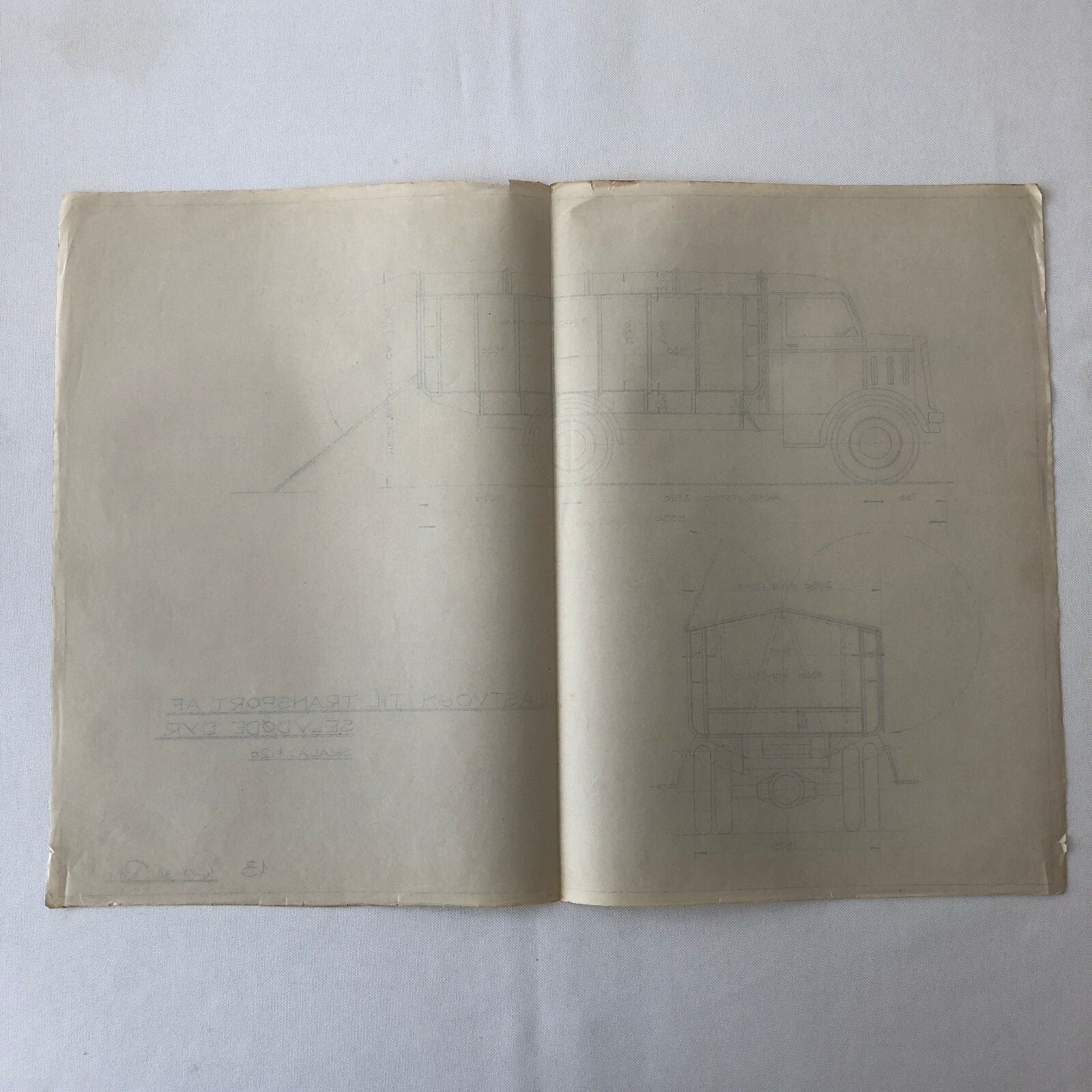 1936 Coachbuilder Truck Design Blueprint Rendering Blue Print 