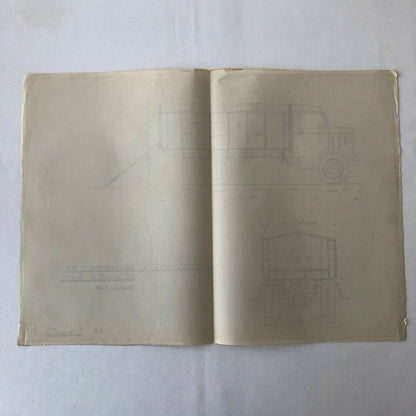 1936 Coachbuilder Truck Design Blueprint Rendering Blue Print 