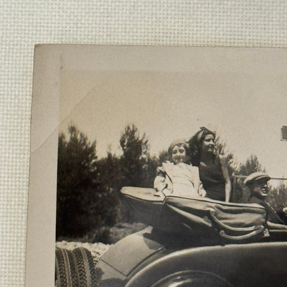 Vintage Photo Photograph Print People in Early Automobile Car