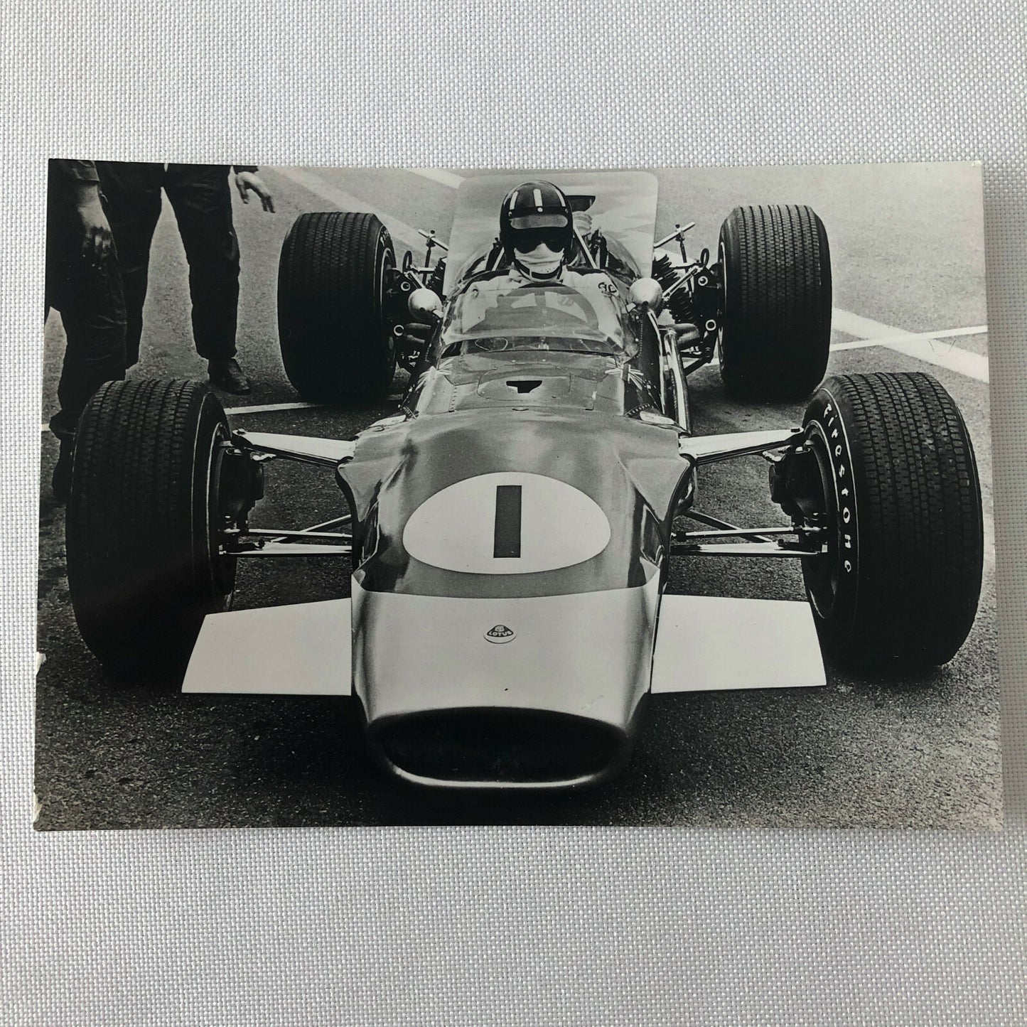 Vintage 1968 Graham Hill Lotus 49 Car Racing Photo Photograph 