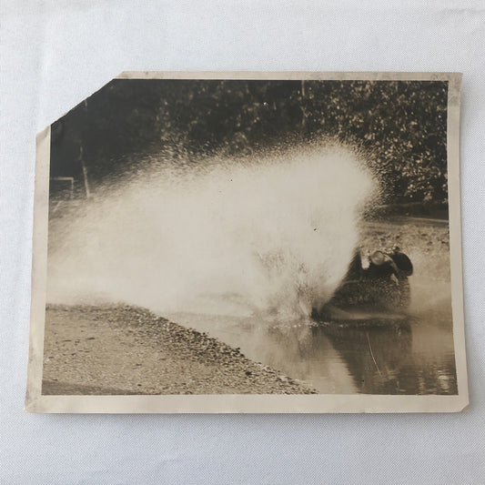Vintage Press Photo Photograph Car Automobile Flood Disaster London UK 1933