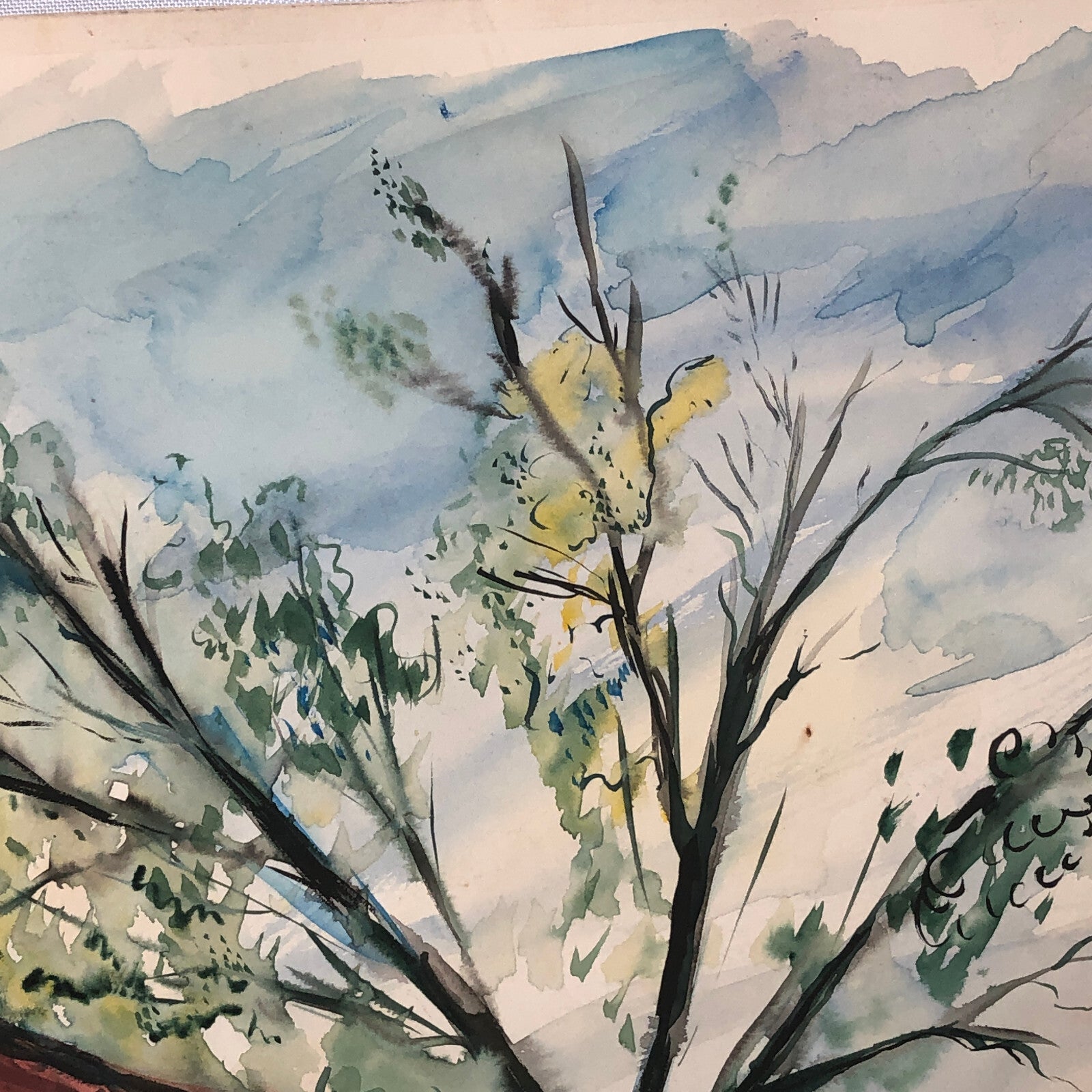 Vintage Painting Art Artwork Artist Arthur E Sudler Trees Houses