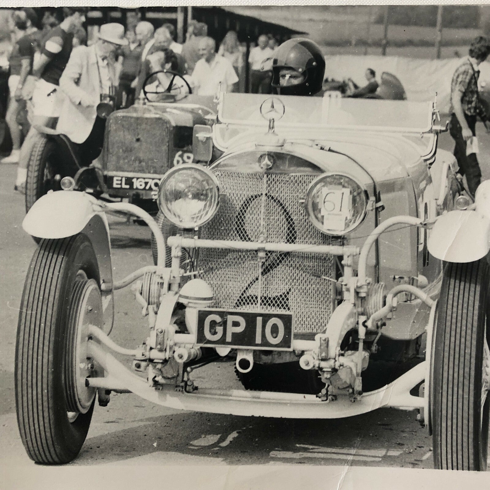 Vintage Mercedes Benz Racing Car Photo Photograph - Modern Era Print