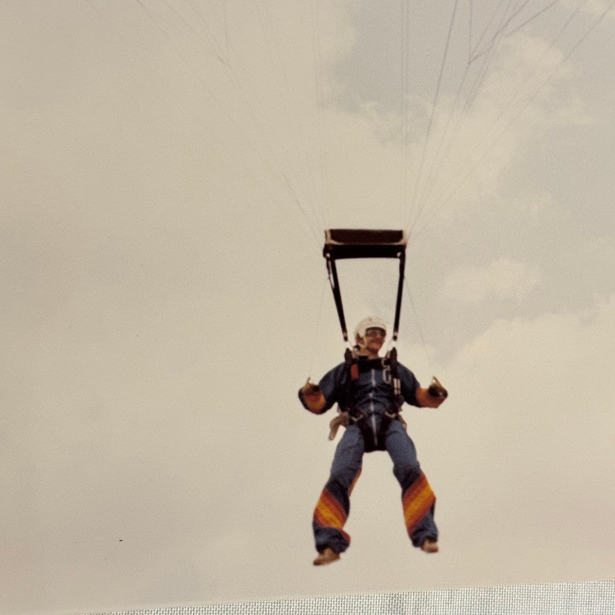 Vintage Skydiving Parachute Photo Large Format Aviation Photograph 1970s-80s