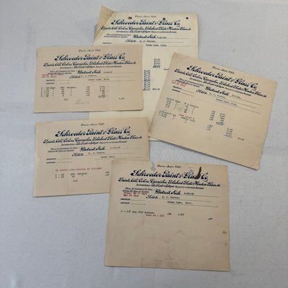 Schroeder Paint & Glass Company Detroit Michigan 1908 Receipt Document Lot 5x