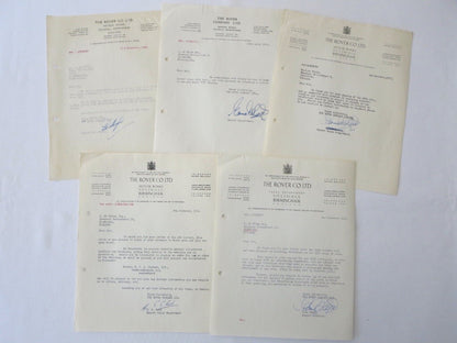 1948 - 1955 Rover Car Company Letter Letterhead Document Lot of 5