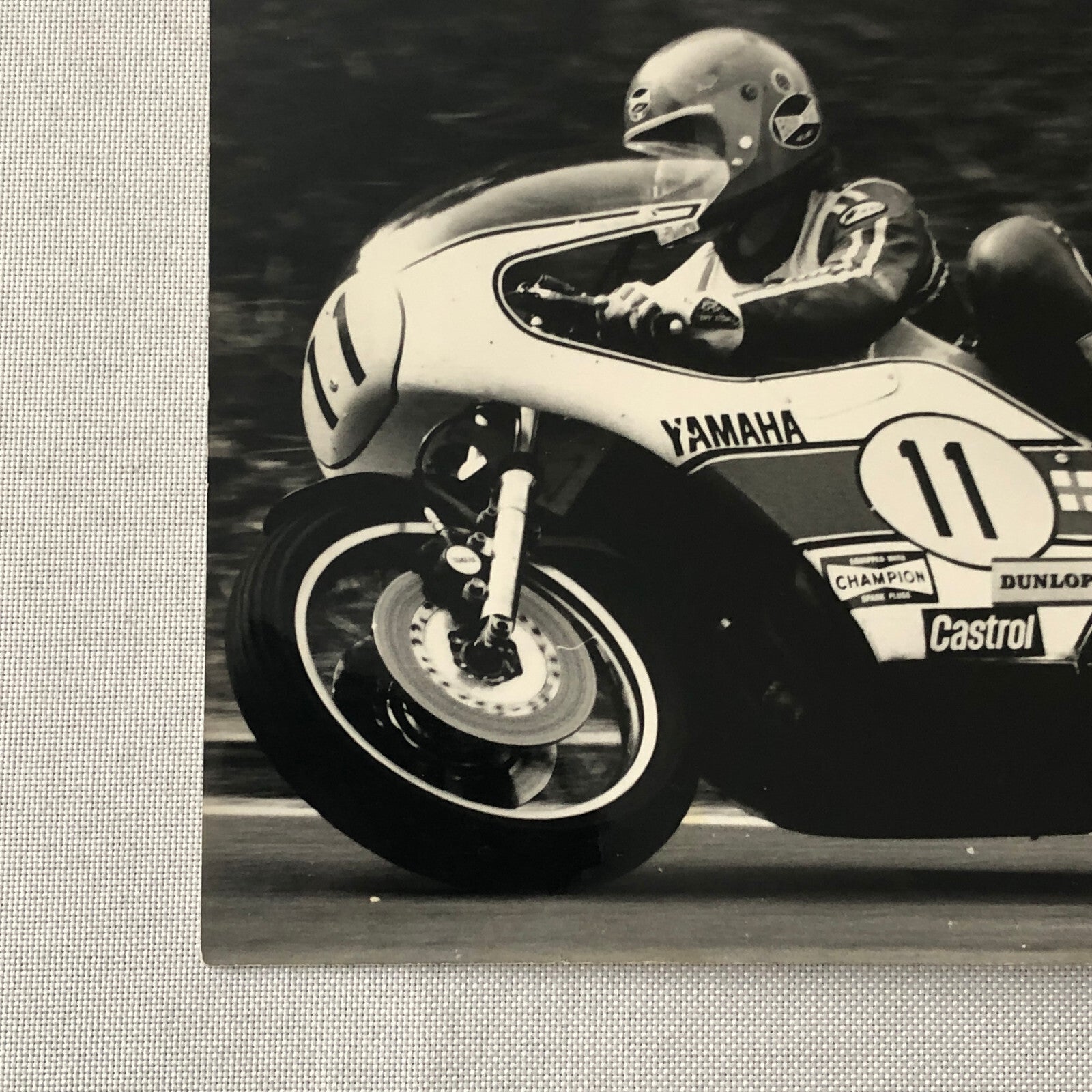 Vintage Motorcycle Racing Photo photograph Yamaha Race Bike Rider