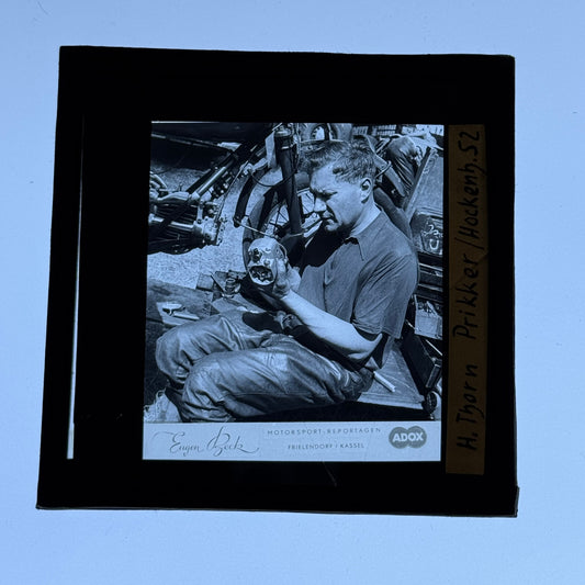 Antique Glass Plate Lantern Slide Motorcycle Sidecar Racing Hein Thorn Prikker
