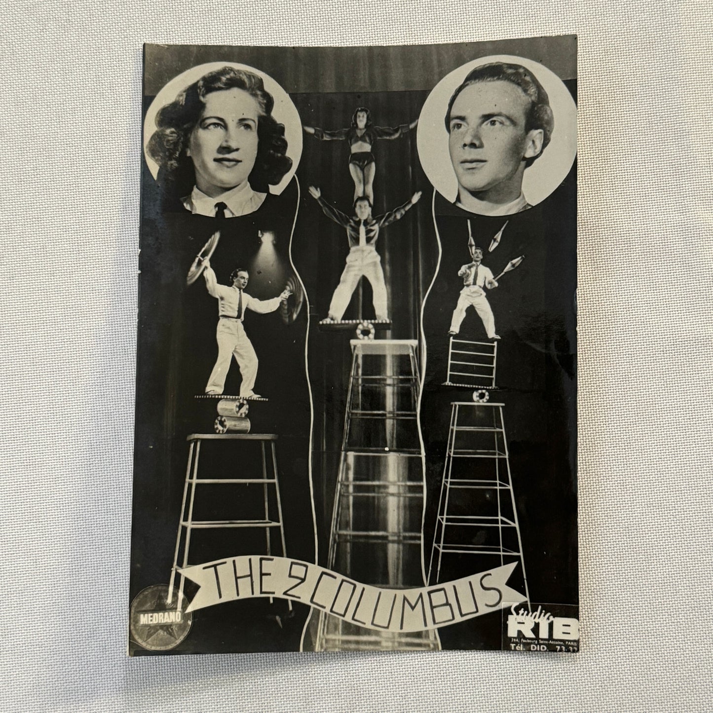 Vintage Circus Performer Act Photo Photograph Juggling Acrobat The 2 Columbus