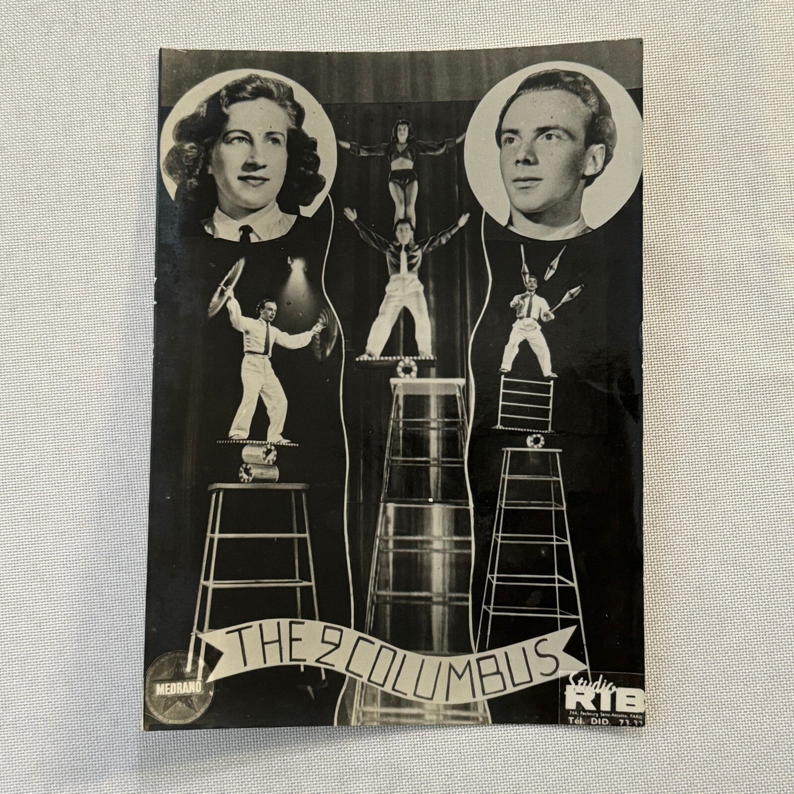 Vintage Circus Performer Act Photo Photograph Juggling Acrobat The 2 Columbus