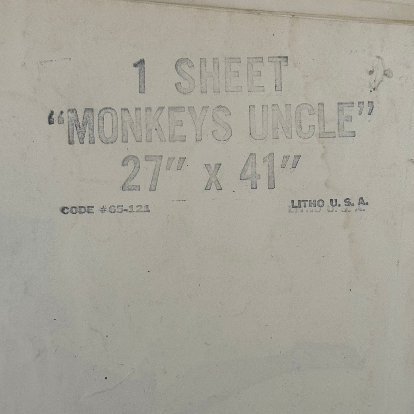 Vintage Disney Movie Poster The Monkeys Uncle 1964 Walt Disney Film