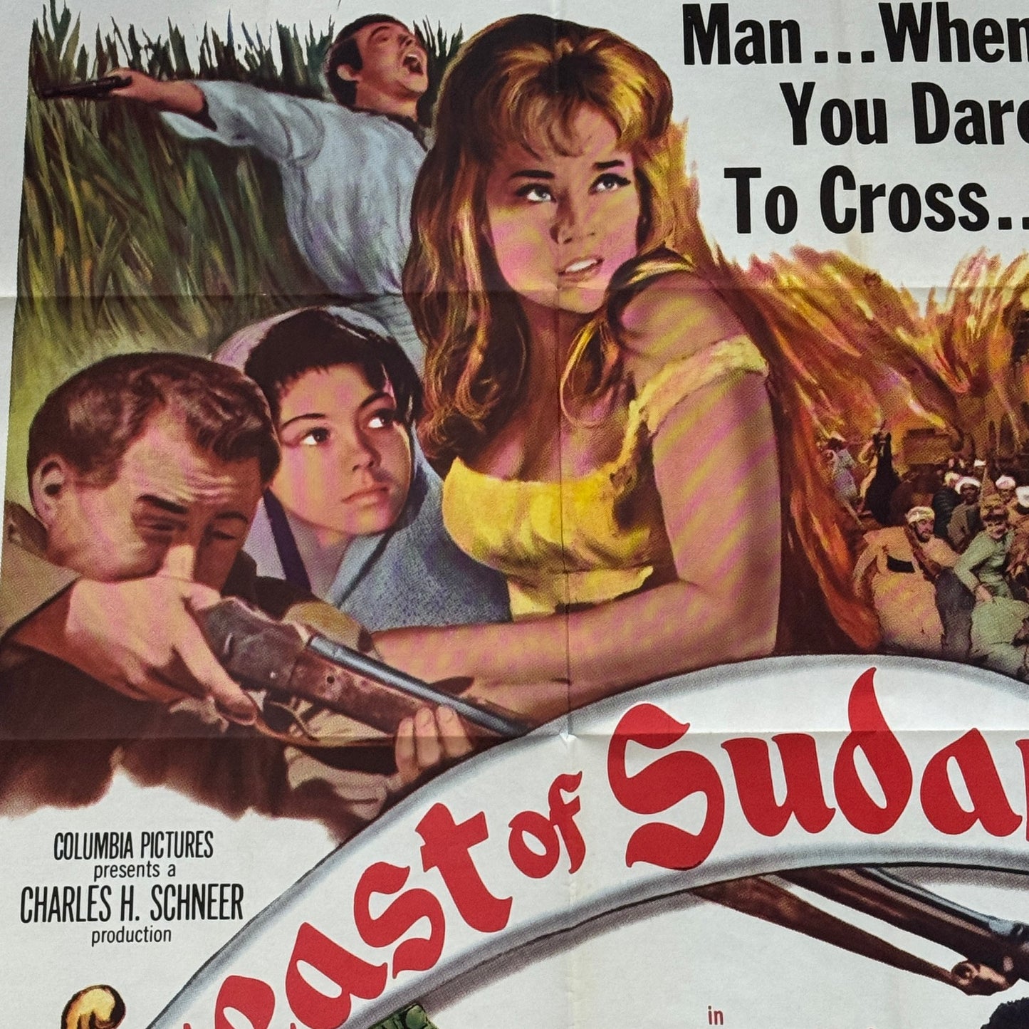 Vintage Movie Poster East of Sudan Film 1964 Anthony Quayle Silvia Syms