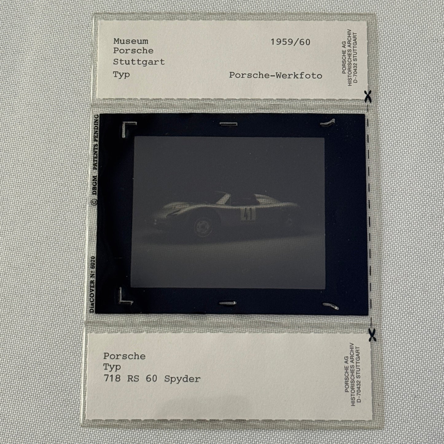 Porsche 718 RS 60 Spyder Museum Archive Factory Photo Slide Transparency