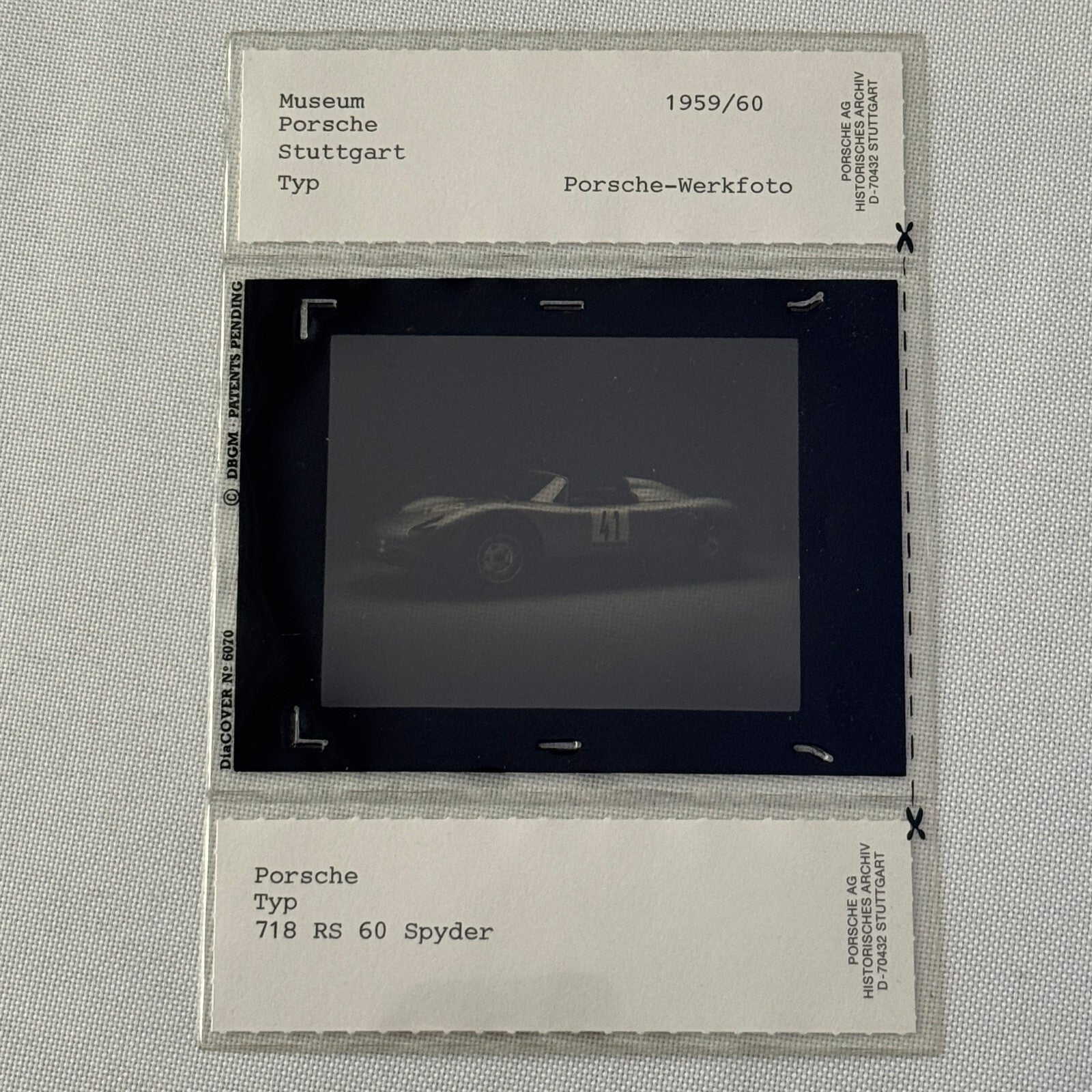 Porsche 718 RS 60 Spyder Museum Archive Factory Photo Slide Transparency