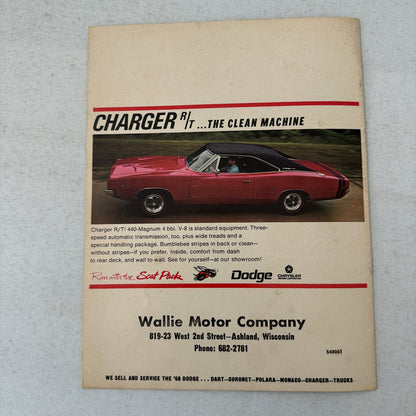 1968 Dodge Factory Magazine Brochure Dodge Charger R/T Ron Mancini Dart Polara