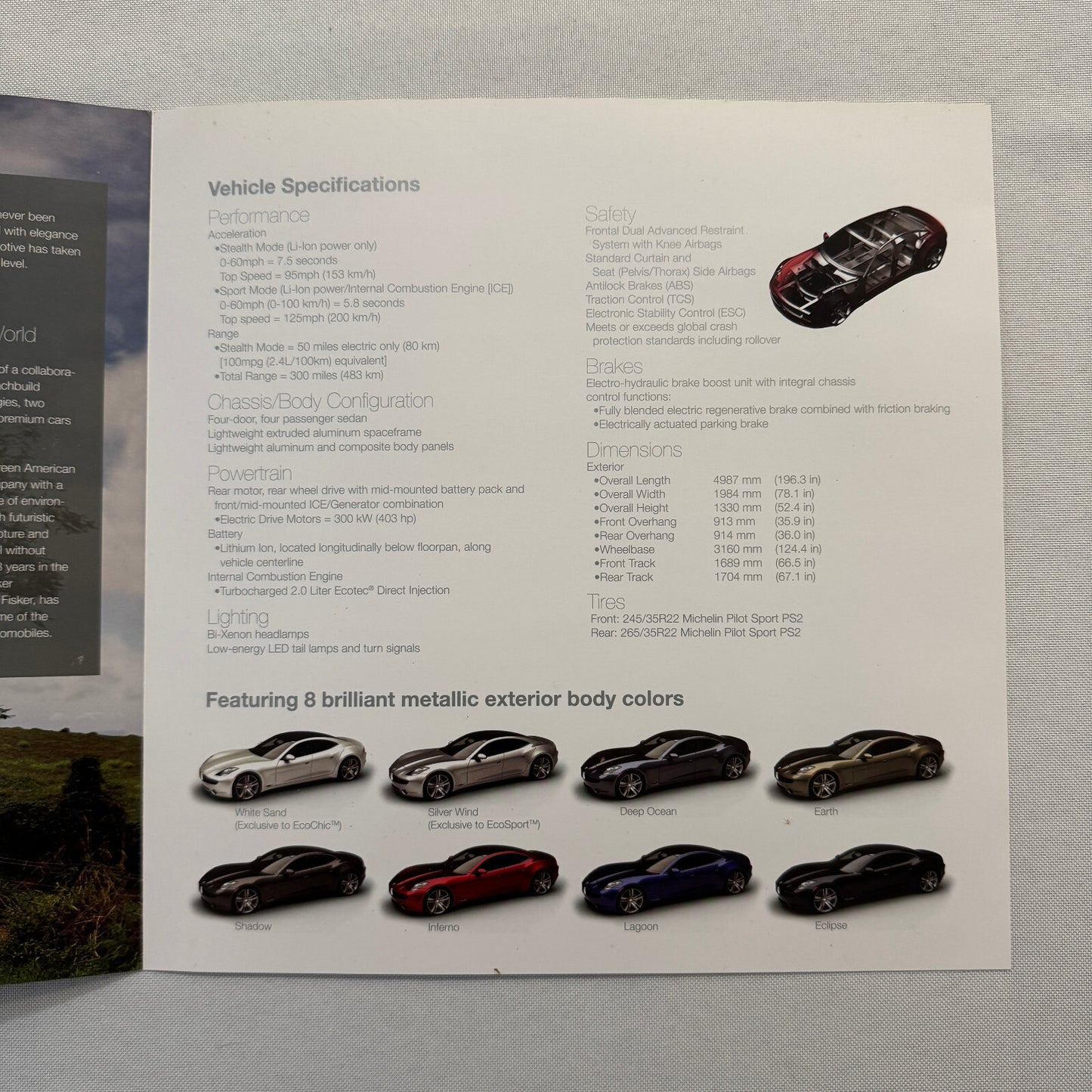 2009 Fisker Karma Car Sales Brochure Catalog Advertising