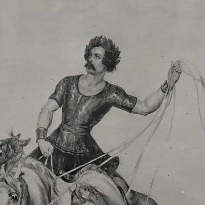 Vintage Photograph of Painting Man on Horse Horseback Ilustration Photo