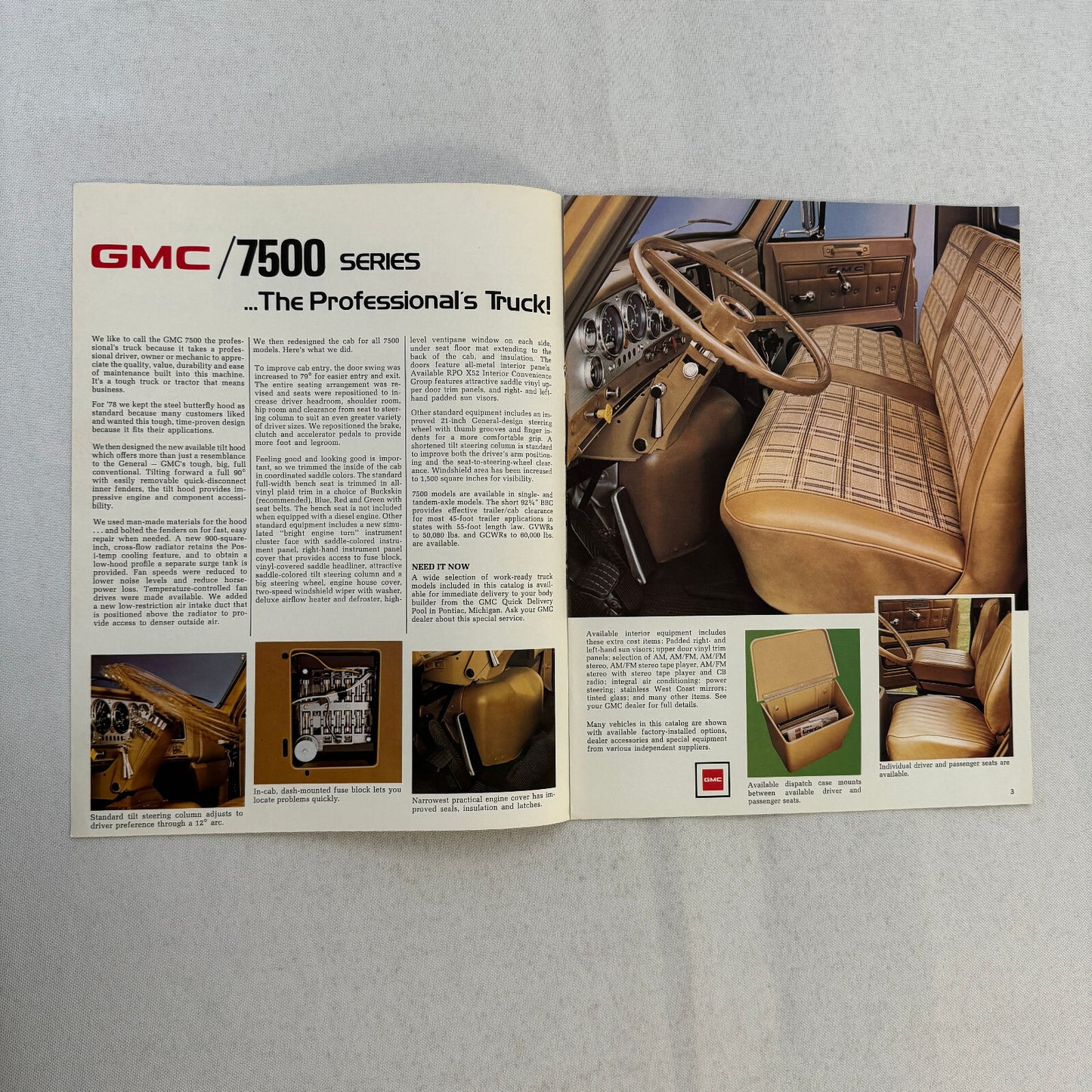 GMC 7500 Truck Sales Brochure Catalog Advertising