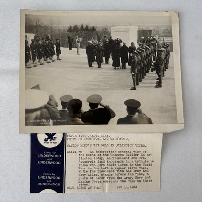 Arlington War Memorial Military Tomb of the Unknown Soldier 1933 Roosevelt