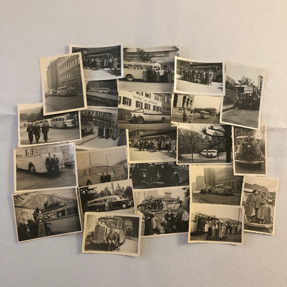 Vintage Bus Photo Photograph Print Lot of 23 People with Buses Germany