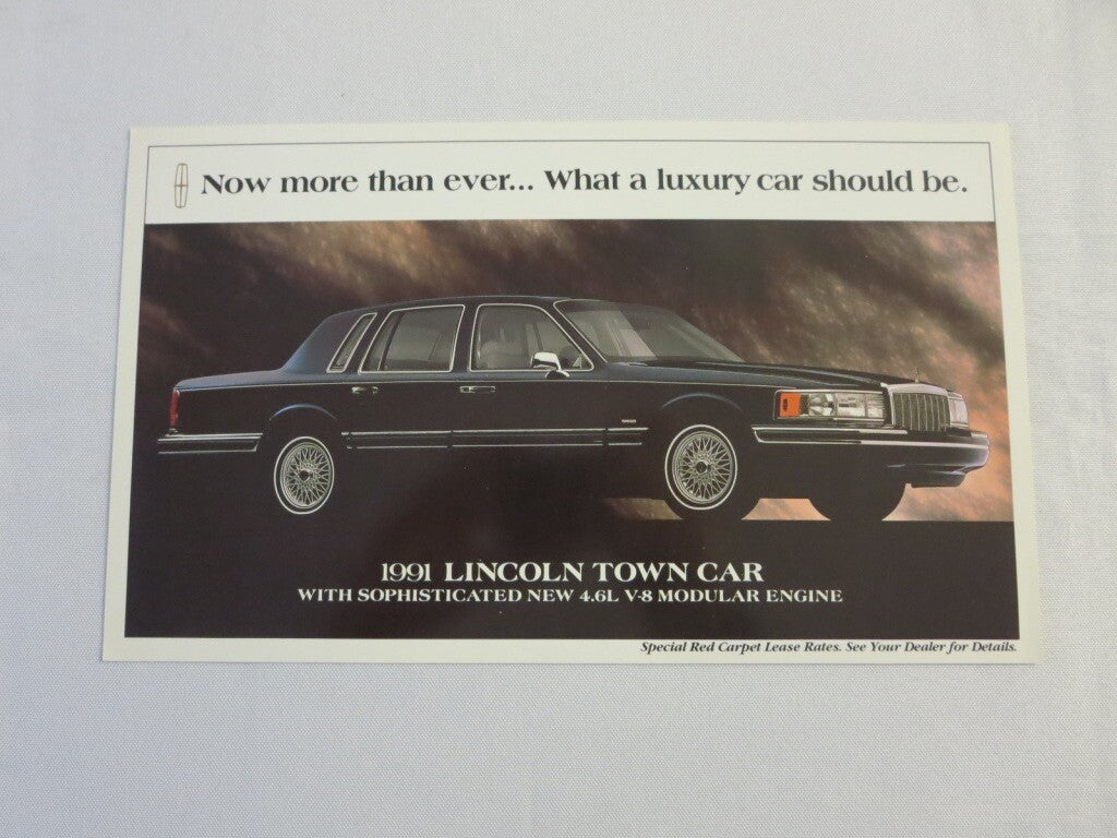 1991 Lincoln Sales Brochure Catalog Town Car Mark VII Continental 
