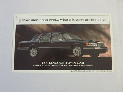 1991 Lincoln Sales Brochure Catalog Town Car Mark VII Continental 