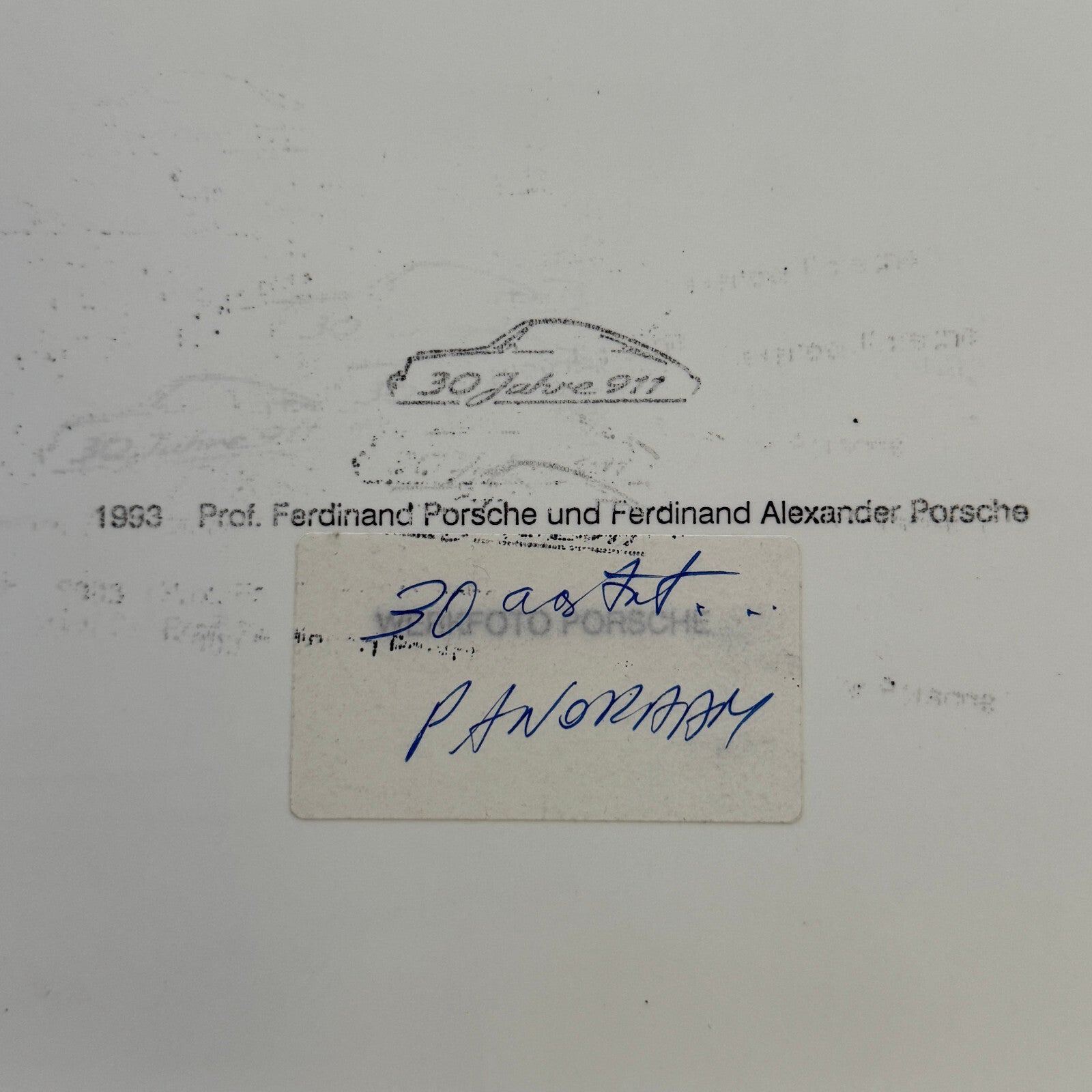 Porsche Factory Press Photo Photograph Porsche 911 Dr Ferdinand Porsche