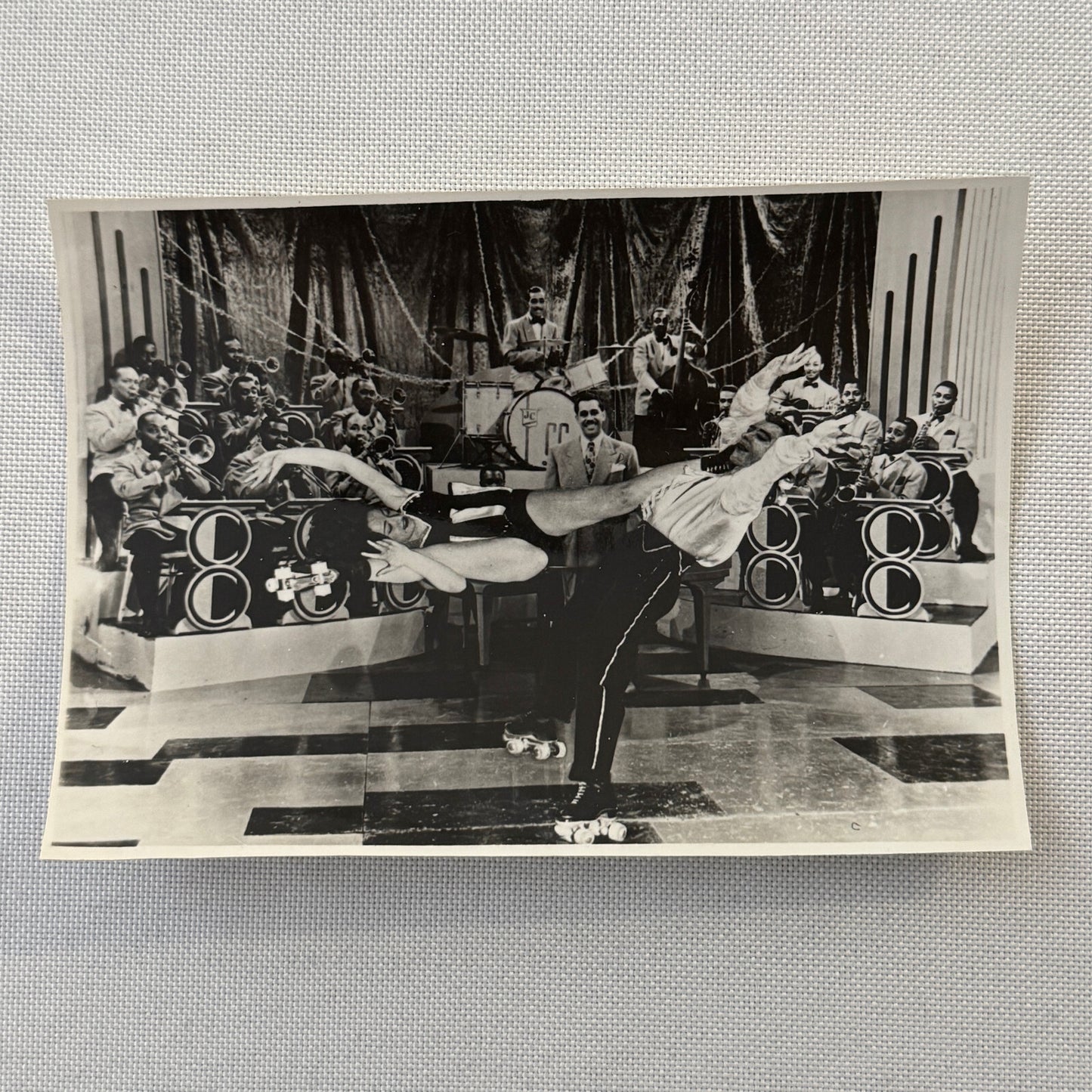 Circus Rollerskating Roller Skate Circus Act with Band Photo Photograph Vintage