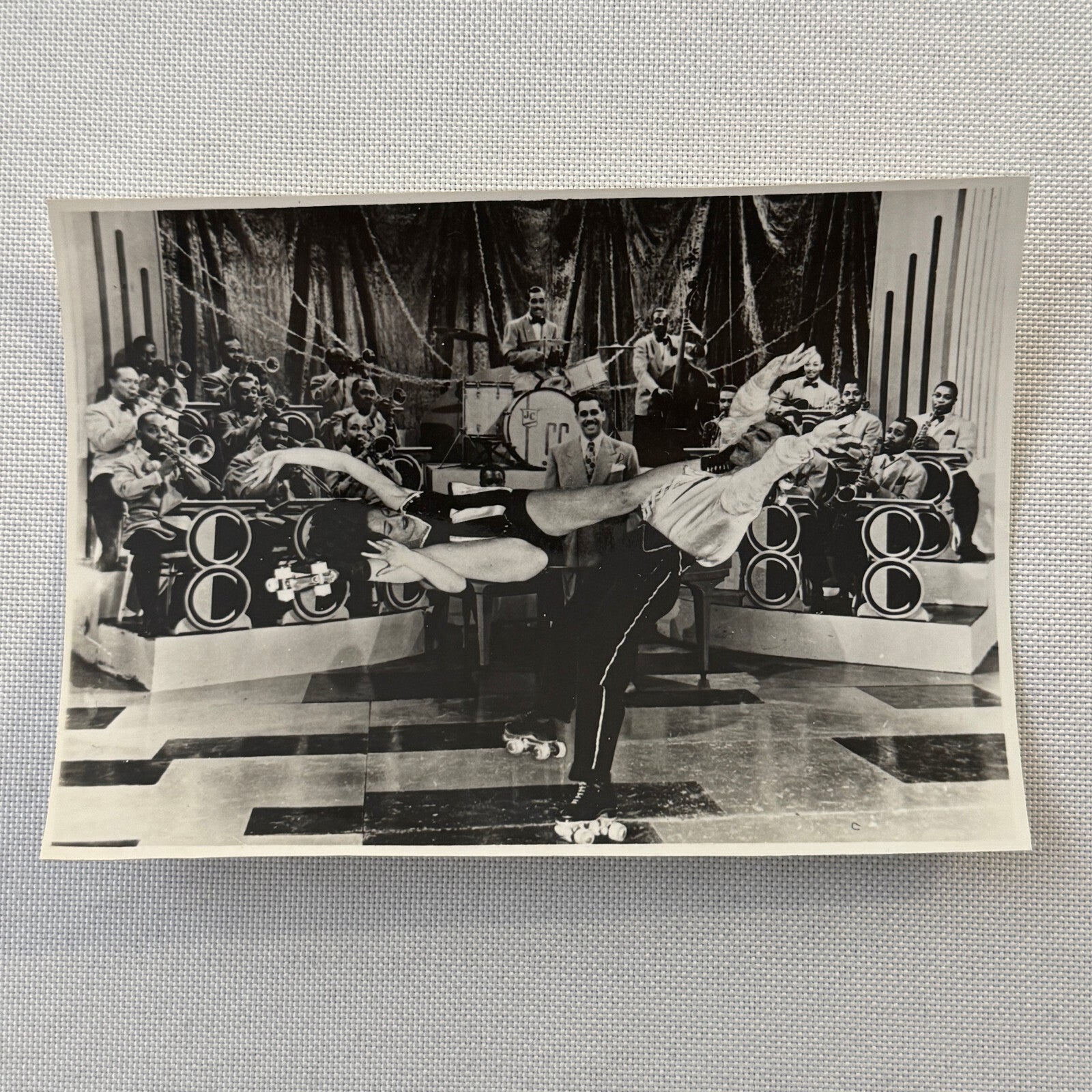 Circus Rollerskating Roller Skate Circus Act with Band Photo Photograph Vintage