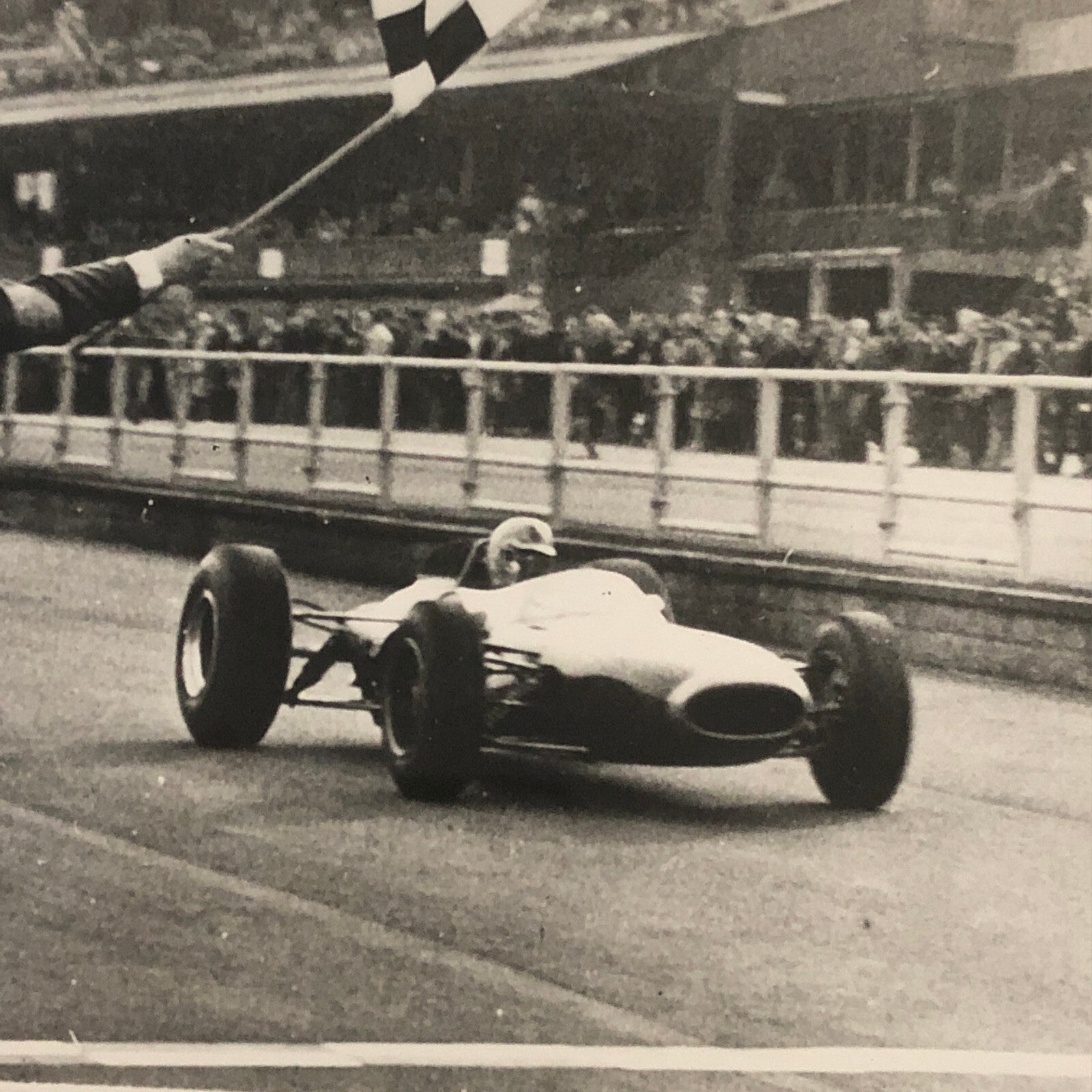Vintage 1964 Racing Photo Jack Brabham Win and Jim Clark Crash Associated Press