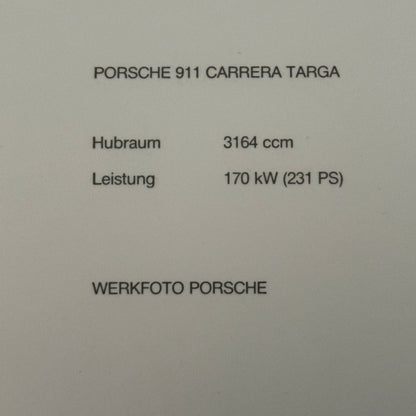 Porsche 911 Carrera Targa Car Factory Press Photo Photograph Werkfoto German