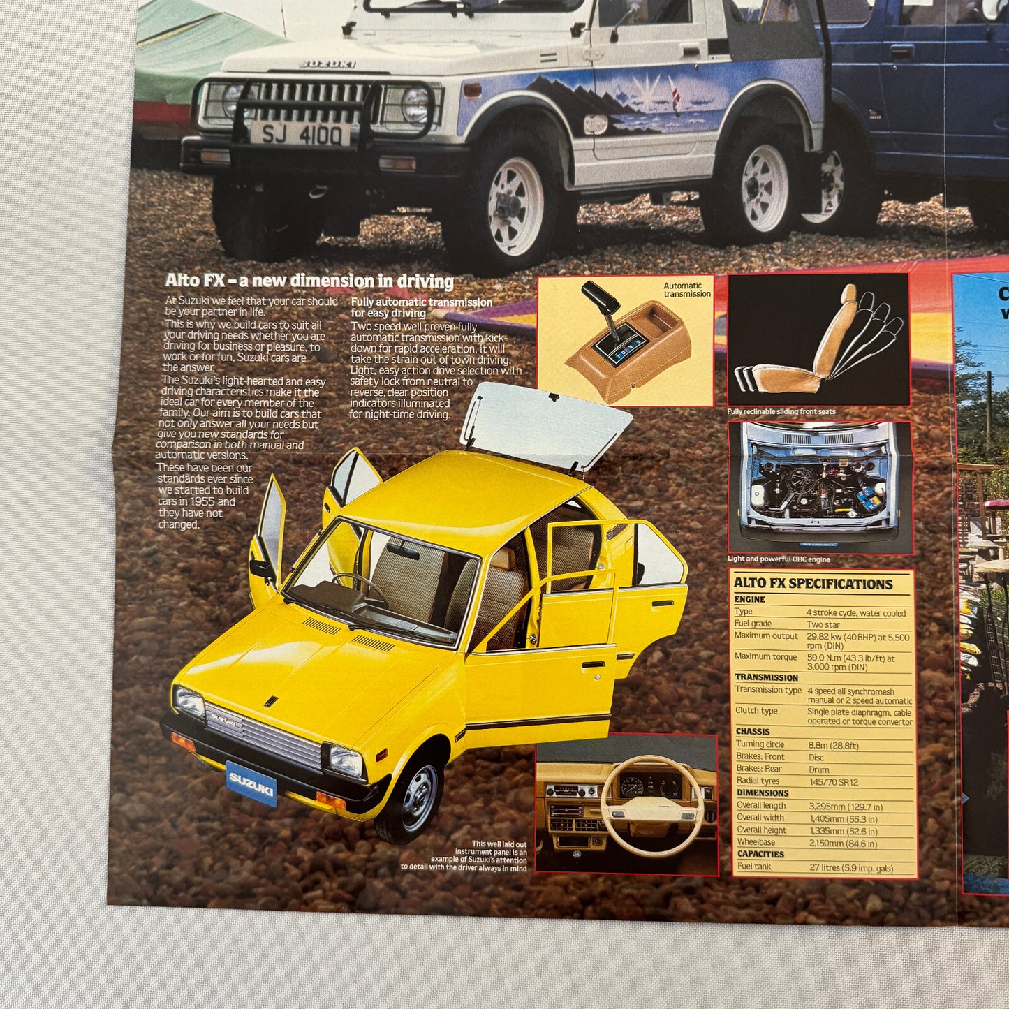 Suzuki Car Sales Brochure Catalog Swift ST90 Alto FX SJ410 1984 1985