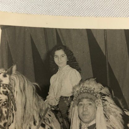 Native American Man with Woman Horse Photo Photograph Circus Vintage