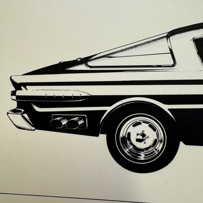 1964 Mercury Comet Super Cyclone Concept Illustration Art Drawing Hand Drawn