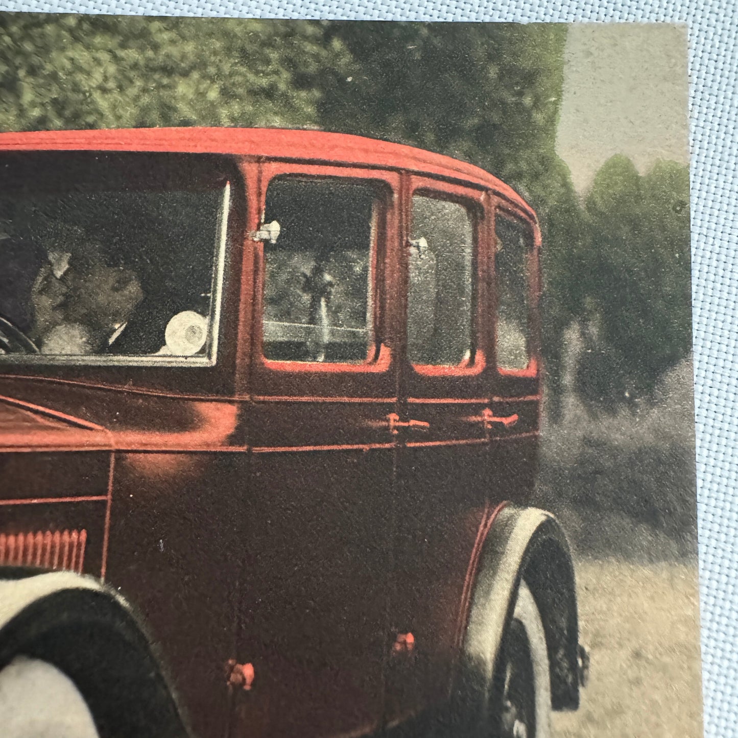 Fiat Car Automobile with Kissing Couple Postcard Post Card