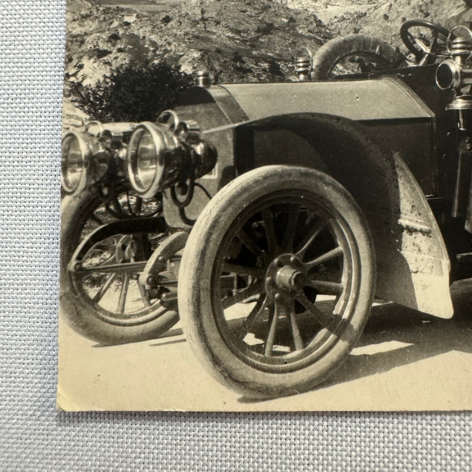 Vintage Photograph Photo People in Early Antique Automobile