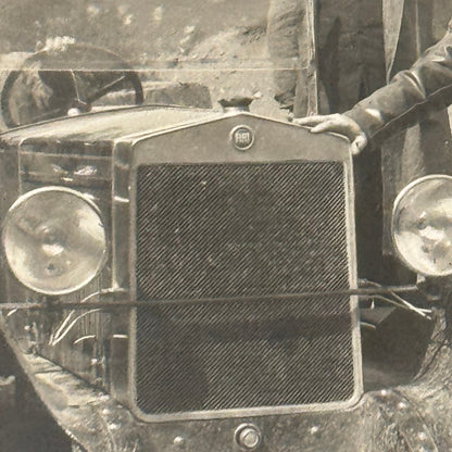 Vintage Photo Photograph Print Men with Early Automobile Antique