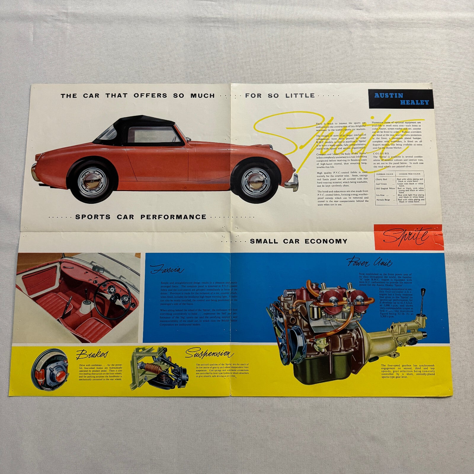 Austin Healey Sprite Roadster Car Sales Brochure Catalog Bugeye Sprite Frogeye