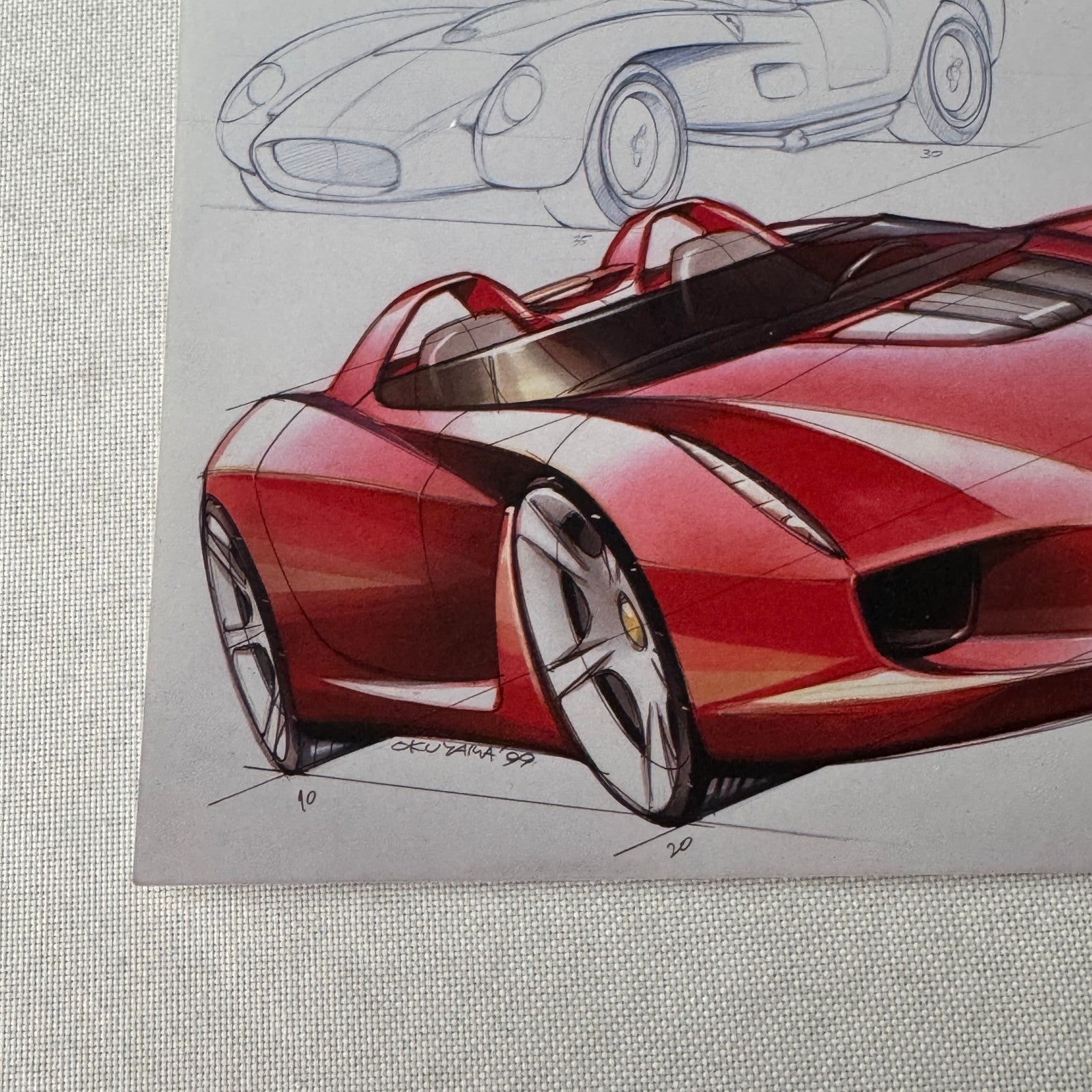 Ferrari Concept Car Prototype Sketch Photo Photograph Print 250 Testarossa