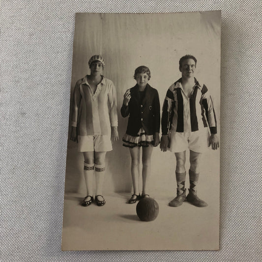 Circus Real Photo Postcard RPPC Post Card Clown Performers Acrobats Dancers ?