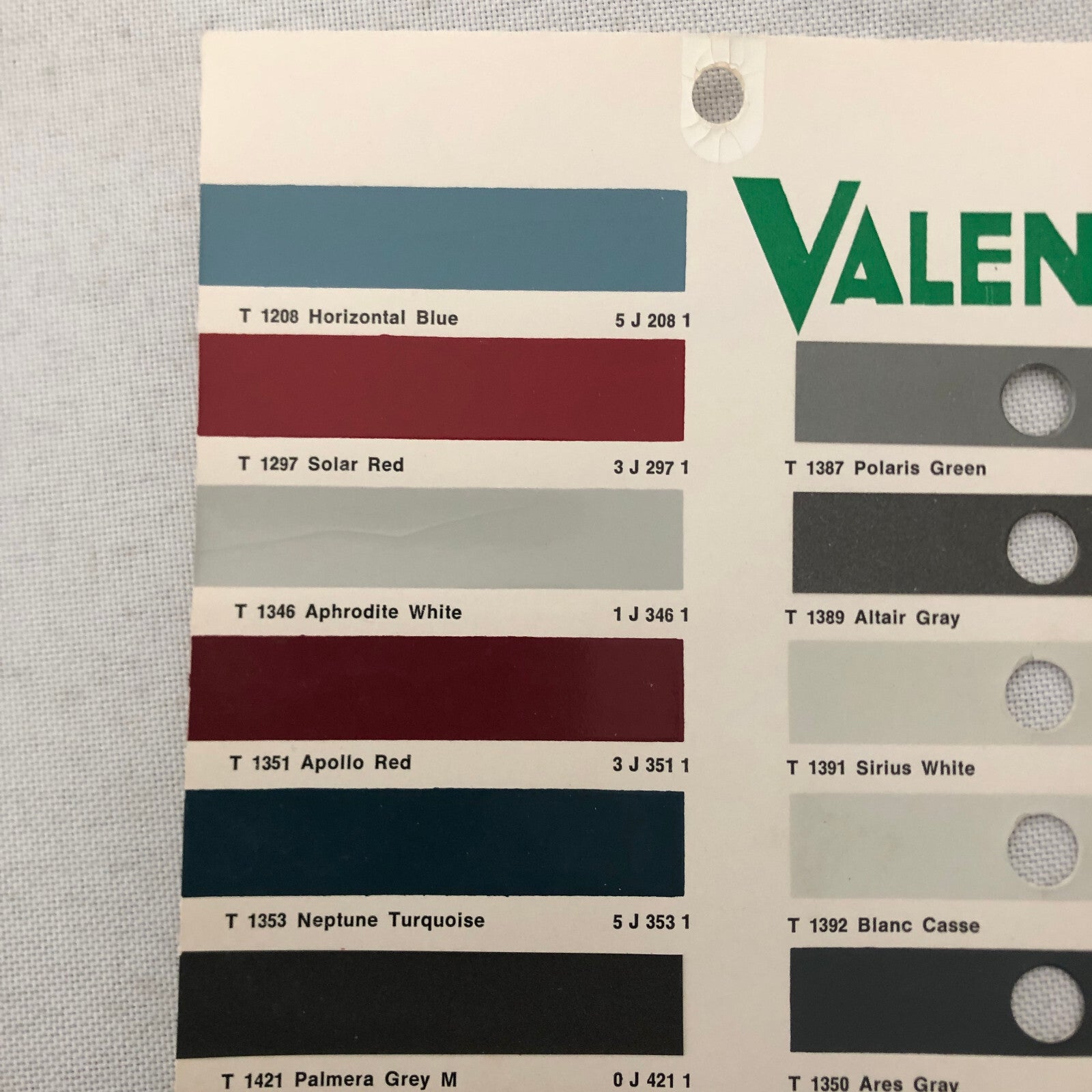 1969 1970 1971 Toyota Car Paint Chip Color Sample Sheet Valentine