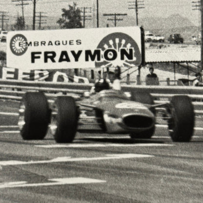 Vintage 1968 Racing Photo Graham Hill Spanish Grand Prix Win Press Photograph