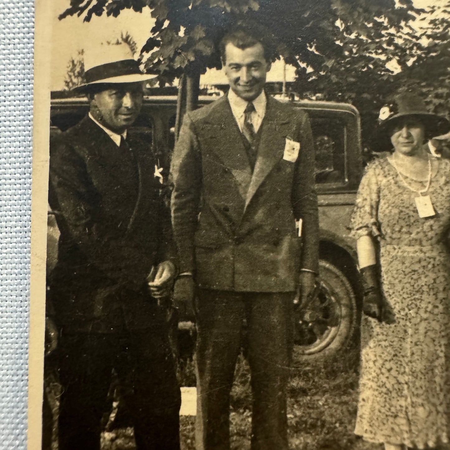 Vintage Photograph Photo Print Men Women Car Automobile 1932 European