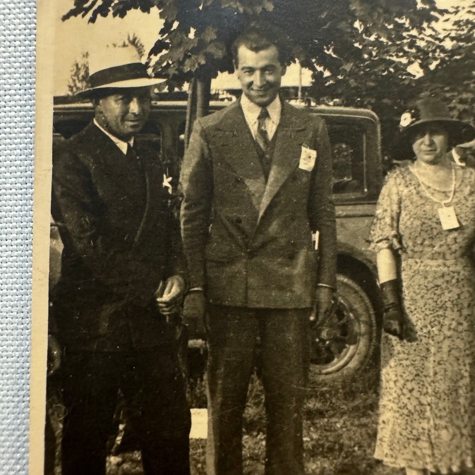 Vintage Photograph Photo Print Men Women Car Automobile 1932 European