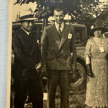 Vintage Photograph Photo Print Men Women Car Automobile 1932 European