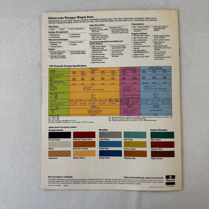 1979 Plymouth Voyager Van Wagon Sales Brochure Catalog