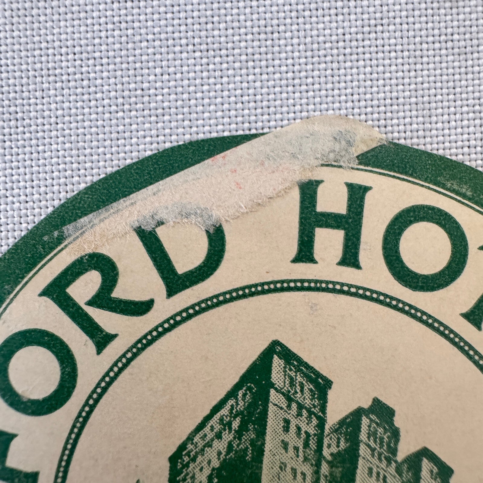 Vintage Hotel Travel Luggage Label Ford Hotel Buffalo Rochester Erie Toronto